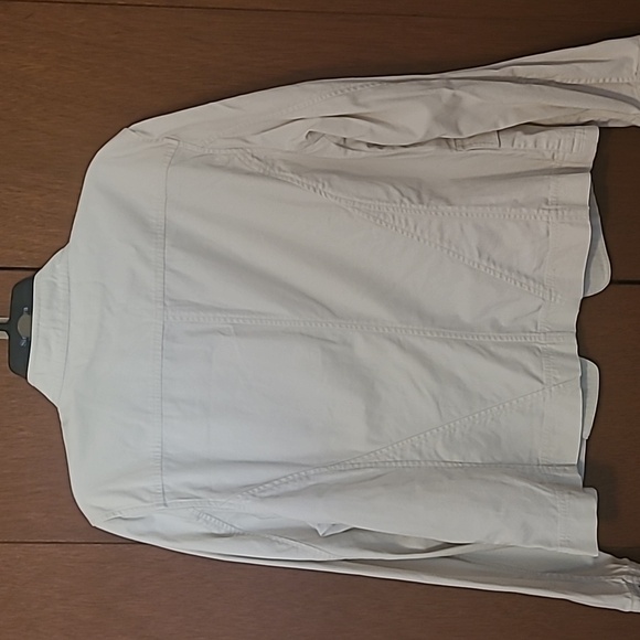 Christopher & Banks cotton button front very light tan jacket Sz XL - Picture 6 of 7